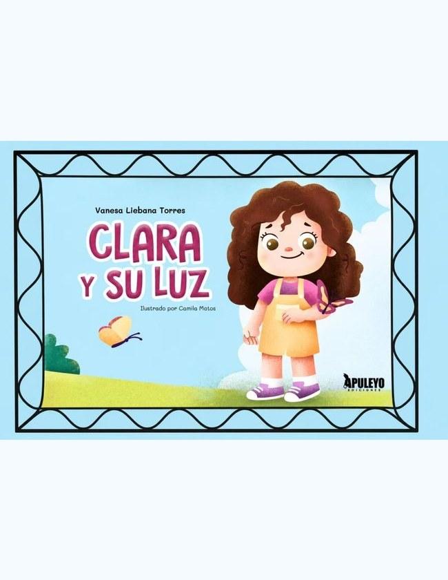 Character illustration of a girl with curly hair and a butterfly, from her picture book
