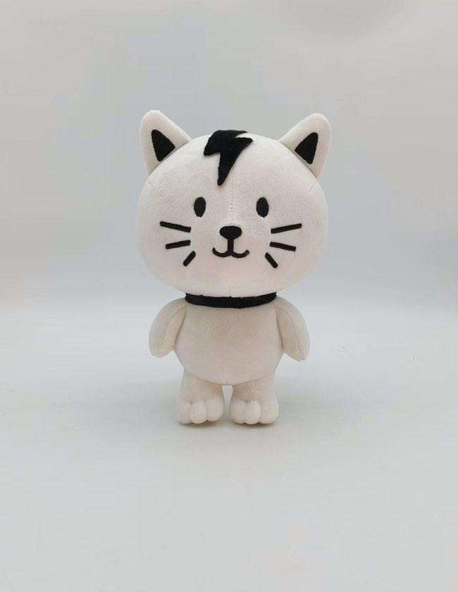 Approved pre-production sample of the cream cat character plush